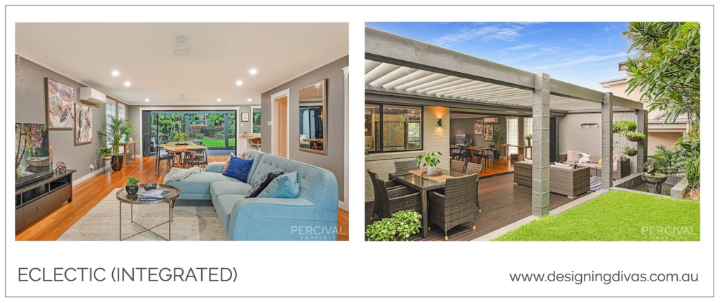Eclectic (integrated) home staging style www.designingdivas.com.au