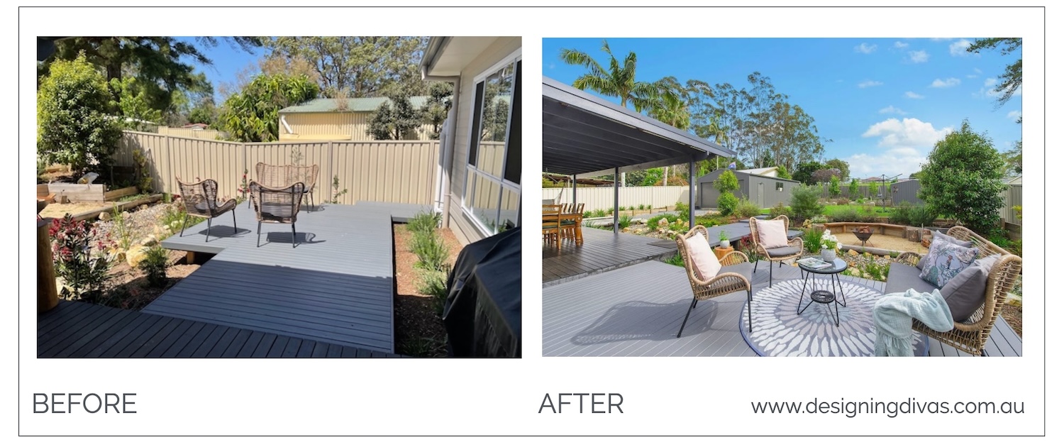 before and after home staging - Port Macquarie www.designingdivas.com.au